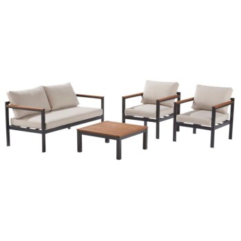 KAVČNA GARNITURA ORIS II ALU/EUC SOFA2P+2AC+MIZA D.GR/BEŽ BLAZINA