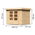 LESENA VRTNA HIŠKA KARIBU ASKOLA 3 238X211X213X LES 19MM – predstavitvena slika