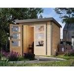 LESENA VRTNA HIŠKA KARIBU JUPITER 2 NARAVNA 213X217X211 A-SIVA – predstavitvena slika
