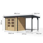 LESENA VRTNA HIŠKA KARIBU JUPITER 3 242X217X211 A-ANTRACIT – predstavitvena slika