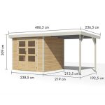 LESENA VRTNA HIŠKA KARIBU JUPITER 3 242X217X211 A-BELA – predstavitvena slika