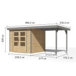 LESENA VRTNA HIŠKA KARIBU JUPITER 3 242X217X211 A-SIVA – predstavitvena slika