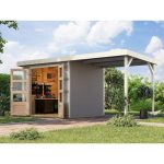 LESENA VRTNA HIŠKA KARIBU JUPITER 3 242X217X211 D-BELA – predstavitvena slika