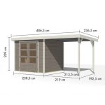 LESENA VRTNA HIŠKA KARIBU JUPITER 3 242X217X211 D-BELA – predstavitvena slika