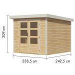 LESENA VRTNA HIŠKA KARIBU JUPITER 3.5 A NARAVNA 242X242X211 – predstavitvena slika