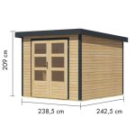 LESENA VRTNA HIŠKA KARIBU JUPITER 3.5 A NARAVNA 242X242X211 – predstavitvena slika