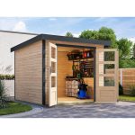 LESENA VRTNA HIŠKA KARIBU JUPITER 3.5 A NARAVNA 242X242X211 – predstavitvena slika