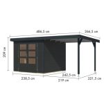 LESENA VRTNA HIŠKA KARIBU JUPITER 3.5 C + 2.4 M PRIZIDEK ANTRACIT – predstavitvena slika
