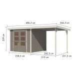 LESENA VRTNA HIŠKA KARIBU JUPITER 3.5 D + 2.4 M PRIZIDEK BELA – predstavitvena slika