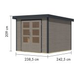LESENA VRTNA HIŠKA KARIBU JUPITER 3.5 D 242X242X211 ANTRACIT – predstavitvena slika