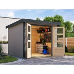 LESENA VRTNA HIŠKA KARIBU JUPITER 3.5 D 242X242X211 ANTRACIT – predstavitvena slika