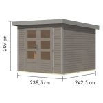 LESENA VRTNA HIŠKA KARIBU JUPITER 3.5 D 242X242X211 SIVA – predstavitvena slika