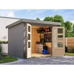 LESENA VRTNA HIŠKA KARIBU JUPITER 3.5 D 242X242X211 SIVA – predstavitvena slika