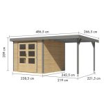 LESENA VRTNA HIŠKA KARIBU JUPITER 3.5 NARAVNA 242X242X211 A-SIVA – predstavitvena slika