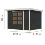 LESENA VRTNA HIŠKA KARIBU JUPITER 4 C 302X217X211 BELA – predstavitvena slika