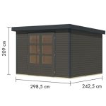 LESENA VRTNA HIŠKA KARIBU JUPITER 5 B 302X242X211 ANTRACIT – predstavitvena slika