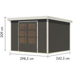 LESENA VRTNA HIŠKA KARIBU JUPITER 5 B 302X242X211 BELA – predstavitvena slika