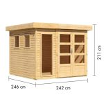 LESENA VRTNA HIŠKA KARIBU LAHAR 3.5 NARAVNA 242X242X211 – predstavitvena slika