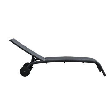 LEŽALNIK IZ TEKSTILENA NATERIAL LYRA II S KOLESI ANTRACIT ALU, TEKSTILEN