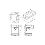 NERJAVNO POMIVALNO KORITO ALVEUS DUO 70, SATIN 560X440 MM – predstavitvena slika