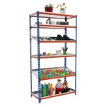 REGAL SIMONRACK 250X110X50 CM 6P/200KG MODRA ORANŽNA SIMONCLICK – predstavitvena slika