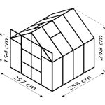 STEKLEN RASTLINJAK VITAVIA URAN 6700 ESG 3 MM ALUMINIJ 246X257X258 – predstavitvena slika