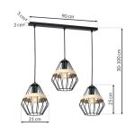 VISEČA SVETILKA MILAGRO CLIFF BLACK 3XE27 MLP5525 – predstavitvena slika