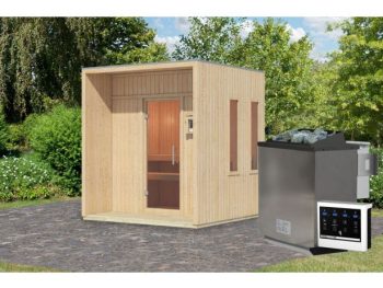ZUNANJA SAVNA KARIBU ARCADIA GRELEC 9 KW BIO ZUNANJE UPRAVLJANJE