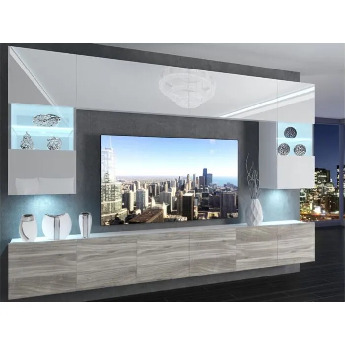 Dnevni regal GABI Dnevni regal GABI modernega dizajna in elegantnega videza. Regal je prostoren in praktičen, popestril bo vaš dnevni prostor. Stranice so v mat barvi,