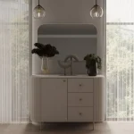 Dnevni regal OVARI bež je eleganten in funkcionalen kos pohištva. Dnevni regal vsebuje kar pet elementov pohištva, ki odlično dopolnijo prostor. Sestavljen