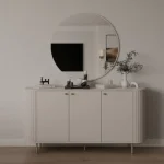 Dnevni regal OVARI bež je eleganten in funkcionalen kos pohištva. Dnevni regal vsebuje kar pet elementov pohištva, ki odlično dopolnijo prostor. Sestavljen