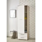 Garderobna omara ALMA je zelo stabilna in kvalitetna. Primerna je za vsak prostor. Omara je narejena iz laminirane plošče z ABS robovi. Korpus je v barvi