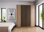 Garderobna omara DALILA 1 - 200 cm ima moderen dizajn. Narejena je iz laminirane plošče debeline 16 mm. Garderobna omara je zelo prostorna, saj ima veliko