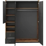 Garderobna omara FERGO je primerna za vsako spalnico. Njene moderne linije in brezčasen dizajn, vas bodo navdušli. Ima trojna vrata in dva predala. Vsebuje 6