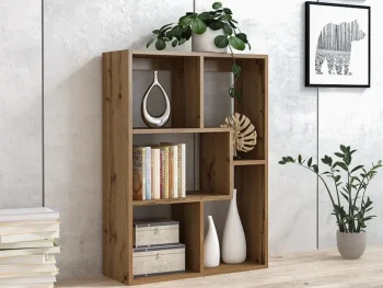 Knjižna polica BELLA je narejena iz kvalitetne laminirane plošče v hrast barvi. Material: - Laminirana plošča Barve: - Hrast Dimenzije: - V: 115 cm x Š: