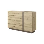 Elegantna in moderna komoda JELENA je narejena iz odličnih materialov v grafitno sivem / hrast dekorju. Barva: - Grafitno siva / hrast Dimenzija: D:138,2 x