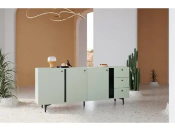 Komoda OLUR je eleganten kos pohištva, ki popestri vaš prostor. Njen poseben dizajn vas bo navdušil, saj prinese vašemu prostoru eleganco in prefinjenost.