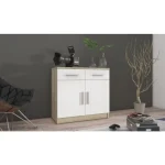 Komoda PAR 2 je kos pohištva sodobnih linij v najmodernejših odtenkih lesa. Ima dve krili; dvoje omaric z vrati in dva predalnika. Dimenzije: - D: 690 x G: