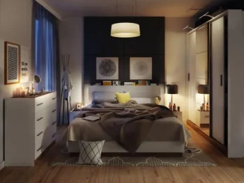 Kompletna spalnica DANI je izdelana iz trpežne laminirane plošče, zaključene s trpežnim ABS robom. Dobavljiva je v beli barvi s kombinacijo hrasta.
