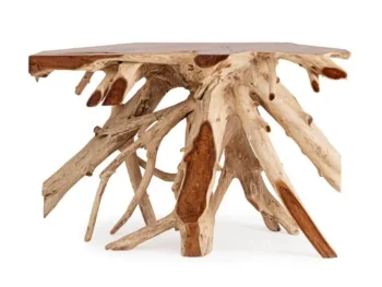 Konzola LISANDRA 120x45 je elegantna a hkrati visokokakovostna mizica. Konzola je umetniško delo narejeno iz tikovega lesa z originalnimi koreninami. Ta
