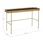 Konzola RASHIDA ORO 120x43 je eleganten kos pohištva, ki popestri vaš prostor. Njen poseben dizajn vas bo navdušil, saj prinese vašemu prostoru eleganco in