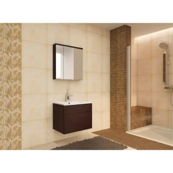 Kopalniški blok OTO S wenge je odlične kvalitete, narejen iz kakovostnih materialov. Vsebuje omarico z ogledalom, omarico pod umivalnikom in umivalnik.