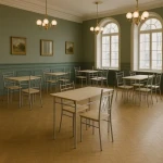 Kuhinjska garnitura FALSET je komplet za jedilnico, sestavljen iz mize in štirih stolov. Pohištvo je narejeno iz kvalitetnih materialov. Miza je narejena iz