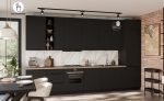 Kuhinjski blok ARIANA 390 cm je elegantna kuhinja v več barvnih kombinacij. Kuhinja je izdelana iz oplemenitenih ivernih plošč debeline 16 mm, prevlečenih