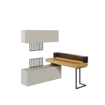 Mladinska soba SIMPL 3 je odlična ponudba za tiste, ki želijo sobo urediti v dizajnerskem in brezčasnem stilu. Komplet je sestavljen iz sedmih elementov: 1