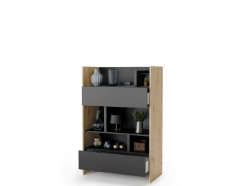 Nizki regal za posteljo v omari METULJ 92 x 138 cm je eleganten in prostoren. Prostorna notranjost in razporeditev ponuja veliko prostora za dodatke in druge