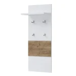 Obešalnik VIŠNJA je narejen iz odličnih materialov. Na voljo imate 4 kljukice. Dobavljiv je v hrast / beli visoki sijaj barvi. Dimenzije: Š: 70 cm x G: 13