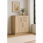 Omara RIS je univerzalen kos pohištva, ki se odlično prilega v različne prostore in je dobavljiva v priljubljeni barvi hrast sonoma. Narejena je iz