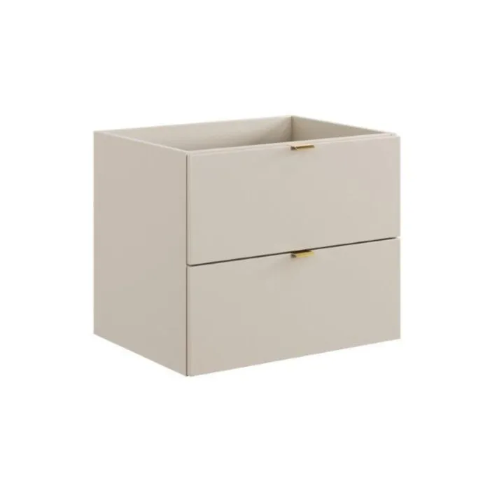 Omarica za umivalnik AMANDA 60D Omarica za umivalnik AMANDA 60D je narejena v kašmir barvi kar ji poudari čist in sodoben izgled. Je funkcionalna in estetsko privlačna. Z ročaji v zlati