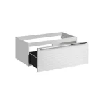 Omarica za umivalnik AURORA 90 cm je narejena iz kvalitetne laminirane plošče. Ta kolekcija je posebna, ker uporablja horizontalno rezkanje front. Ima